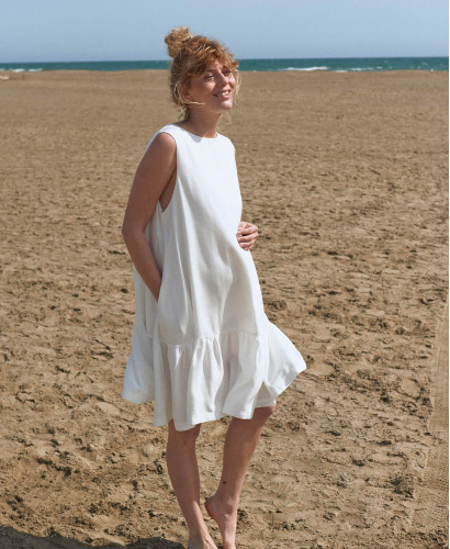 Aurore White Lyocell Ceremonial Dress