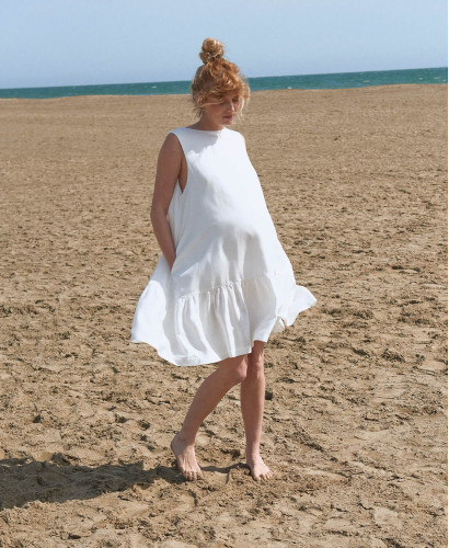 Aurore White Lyocell Ceremonial Dress