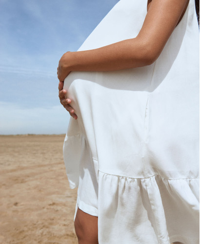 robe grossesse tencel blanc aurore