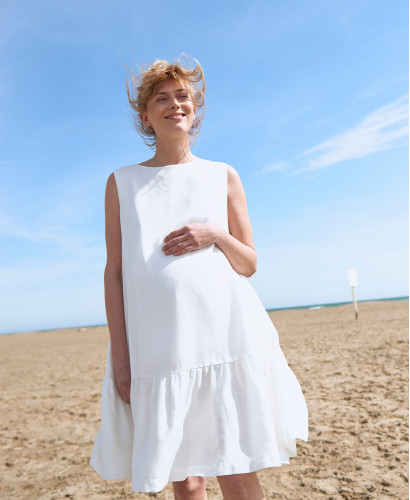 Aurore White Lyocell Ceremonial Dress