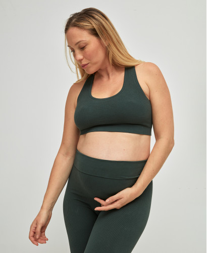 Seamless Maternity Bra Organic Cotton Green l Pregnant Women Underwear