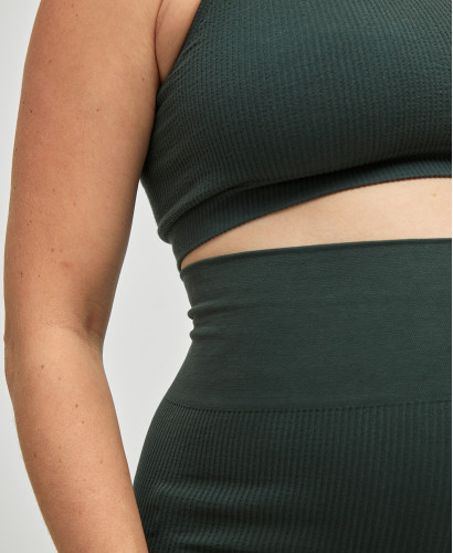 Organic Cotton Rib Seamless Pregnancy Green Leggings