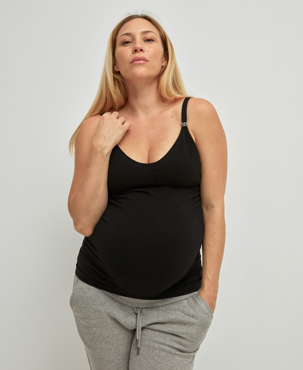 Organic Cotton Rib Seamless Nursing Top