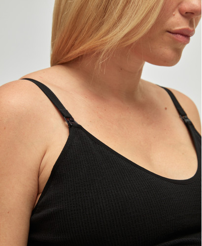 Organic Cotton Rib Seamless Nursing Top