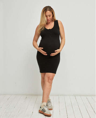 Robe Débardeur Sans Couture Côtelée Coton Bio