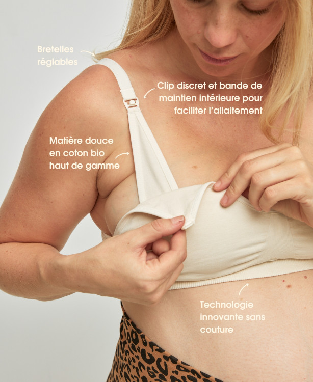Soutien-gorge Allaitement Coton Bio Écru