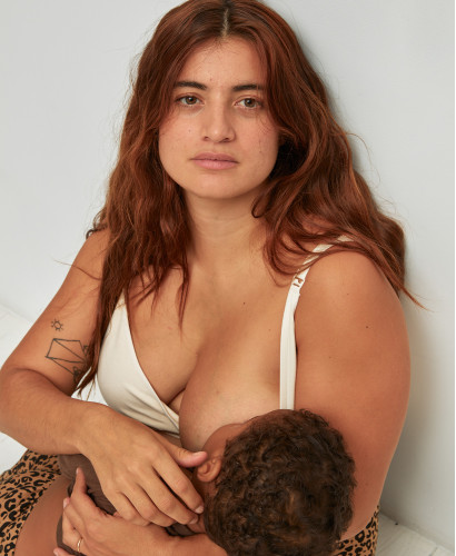 Ecru Maternity & Nursing Seamless Organic Cotton Bra
