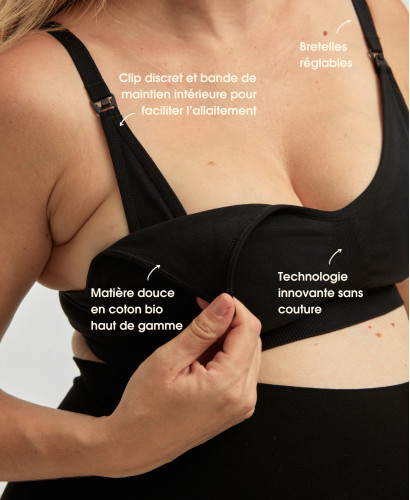 Soutien-gorge Allaitement Coton Bio Noir