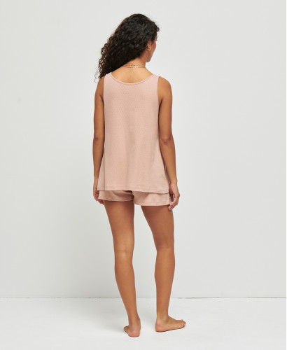Mutterschaft Pointelle Baumwolle Bio Rosa Mathilde Set