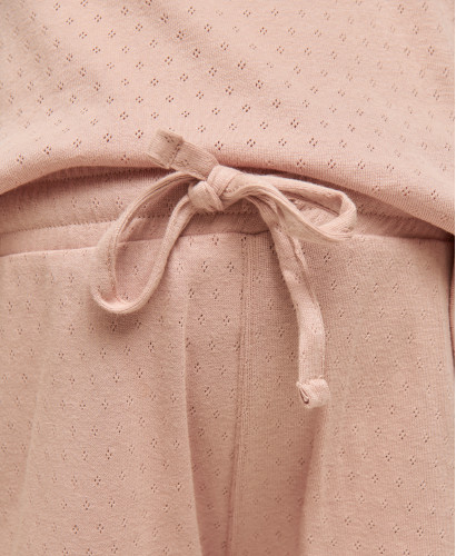 Mutterschaft Pointelle Baumwolle Bio Rosa Mathilde Set