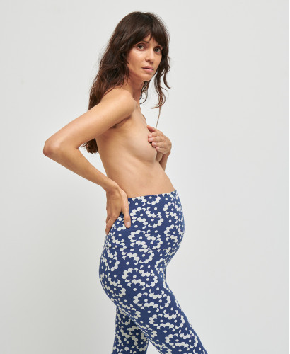 legging grossesse fleurs vintage coton bio