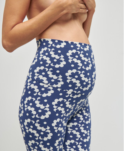 Schwangerschaft-Leggings aus Bio-Baumwolle Blumen