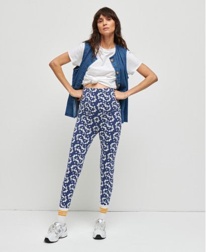 Organic Cotton Vintage Flowers Pregnancy Leggings