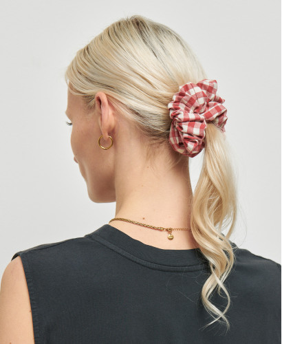 Maxi-Haargummi mit rotem Vichy-Muster