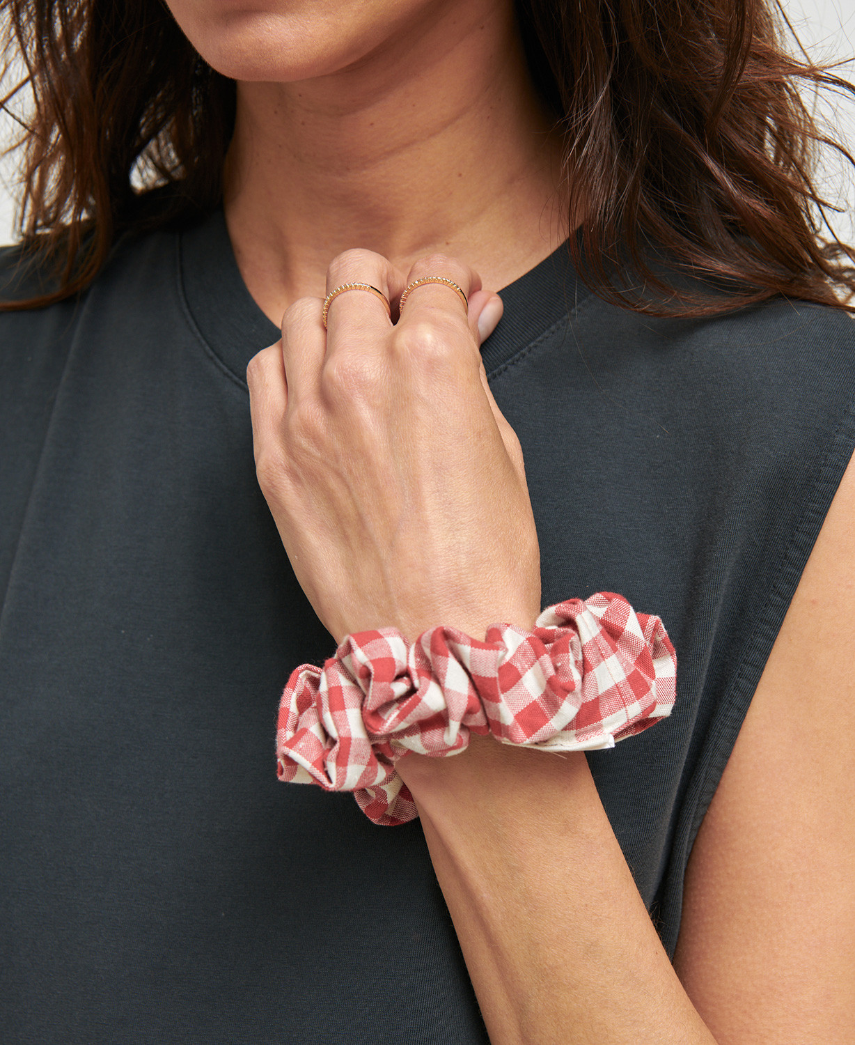 Maxi Scrunchies Cotton Gingham red