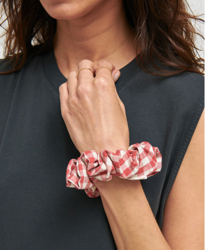 Maxi Scrunchie Baumwolle Schwarz punktet | Nachhaltige Modeaccessoires -  Vichy-Muster 