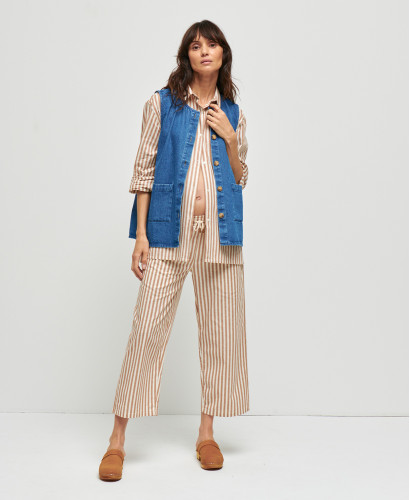 Denim Blue Maya Sleeveless Jacket