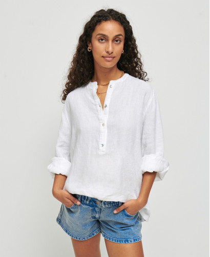 Schwangerschaftsbluse aus Leinen Monroe weiss