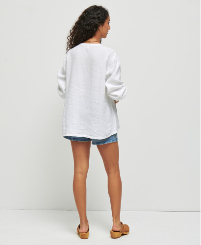 Schwangerschaftsbluse aus Leinen Monroe weiss