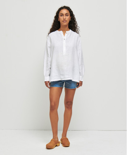 Schwangerschaftsbluse aus Leinen Monroe weiss