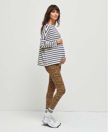 Blue Striped Cotton Pregnancy Top