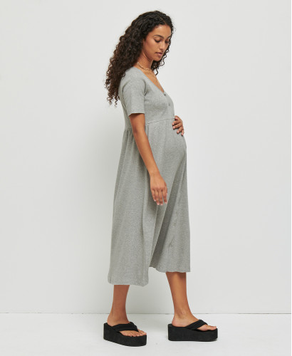 Alabama Gray Organic Cotton Pregnancy Dress