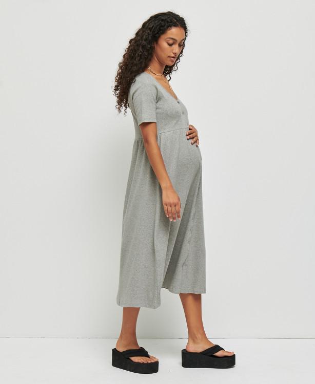 Alabama Gray Organic Cotton Pregnancy Dress