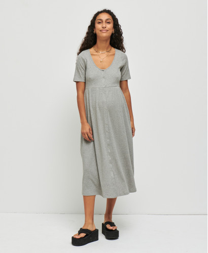 Alabama Gray Organic Cotton Pregnancy Dress