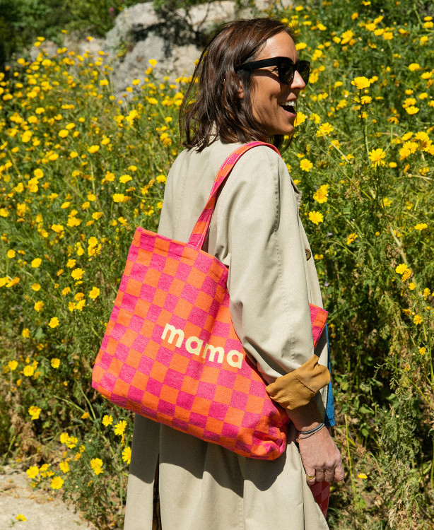 Checkered mama shopping bag