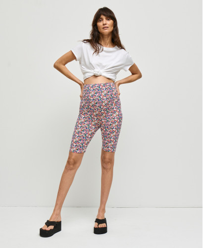 Biker Short Grossesse Liberty Ecru Coton Bio