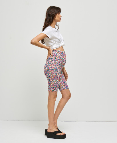 Biker Short Grossesse Liberty Ecru Coton Bio