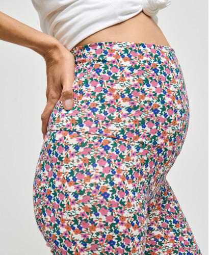 Biker Short Grossesse Liberty Ecru Coton Bio