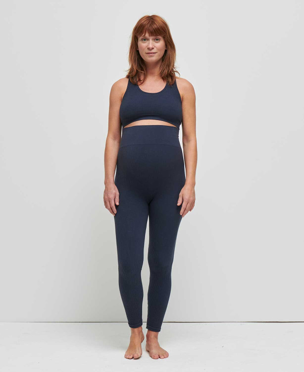 Organic Cotton Rib Seamless Pregnancy Blue Bra