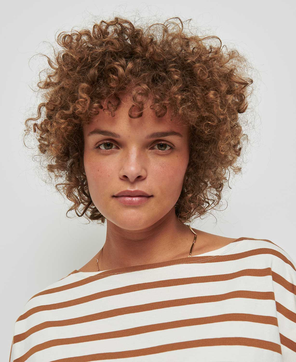 Camel Striped Cotton Pregnancy Top