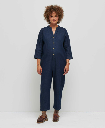 Alba Raw Denim Maternity Jumpsuit l Comfortable and Stylish Overalls