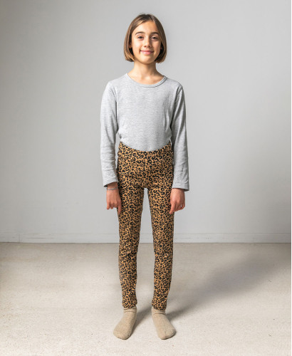 Camel Organic Cotton Leopard Kids Leggings