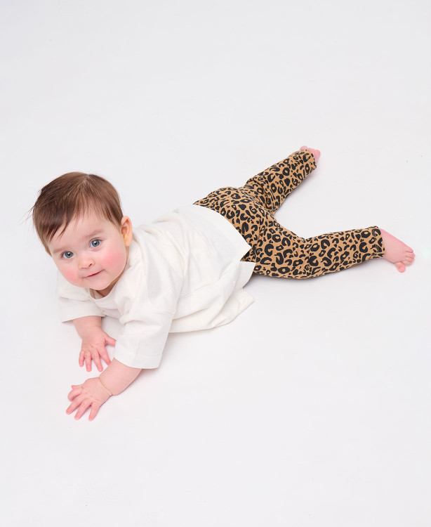 Legging Enfant léopard Camel coton bio