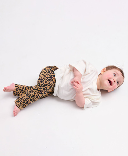 Legging Enfant léopard Camel coton bio