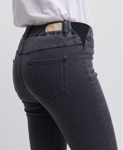 Gray Flare Slim Pregnancy Jeans