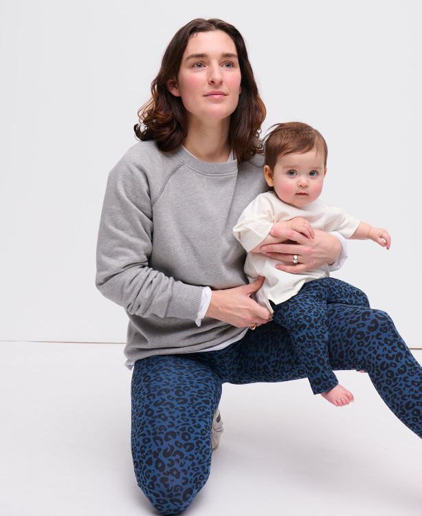 Organic Cotton Blue Leopard Kids Leggings
