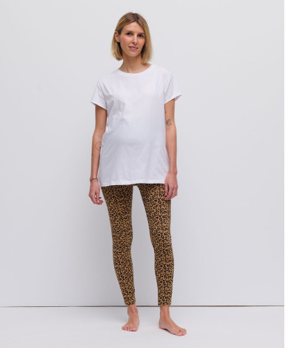 White Organic Cotton Short Sleeves Pregnancy T-shirt