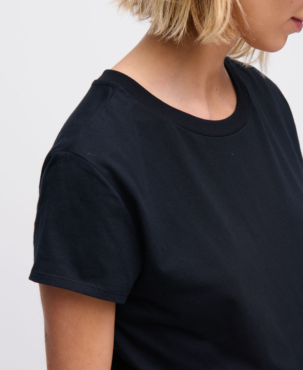 Black Organic Cotton Short Sleeves Pregnancy T-shirt