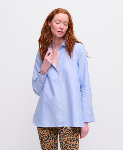 Justine Blue Cotton Pregnancy Shirt