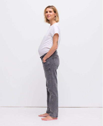 Jean Grossesse Droit Brut Sans Bandeau | Jeans Maternité Evolutifs -  Gris 
