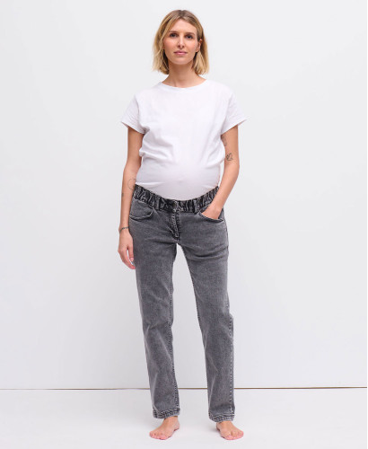 Gray Straight Pregnancy Jeans