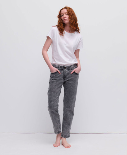Gray Straight Pregnancy Jeans