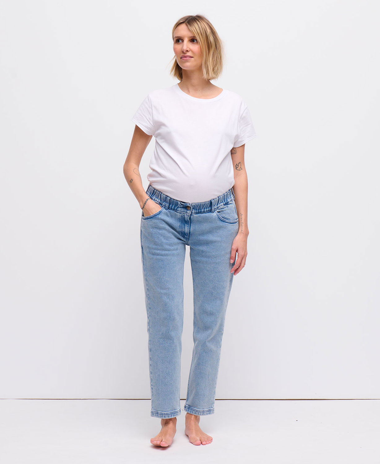 Light Blue Straight Pregnancy Jeans