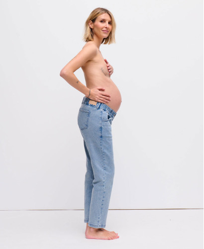 Light Blue Straight Pregnancy Jeans