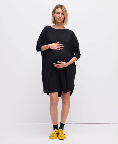 Jeanne Black Tencel Pregnancy Dress