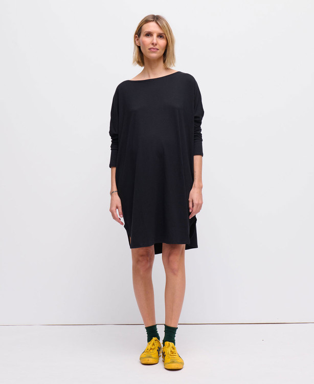 Robe Grossesse Tencel Noir Jeanne